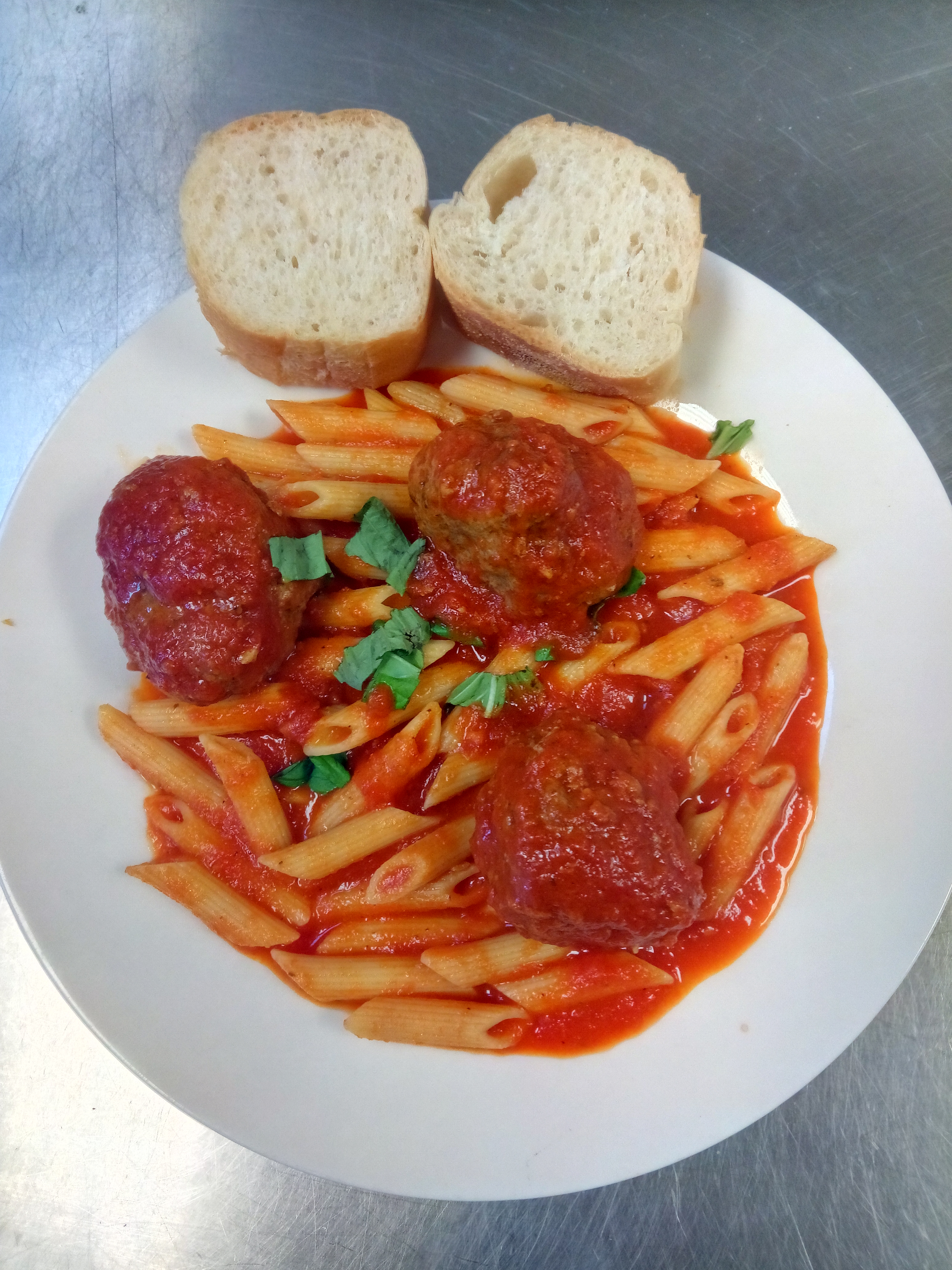 Order Pomodoro with Meatballs Pasta food online from Italian Pizza & Subs store, Jamaica Plain on bringmethat.com