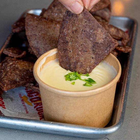 Order Puff Chips w/ Queso food online from Taco Rock store, Falls Church on bringmethat.com