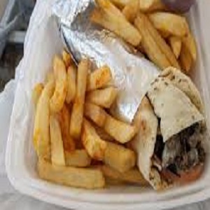 Order Beef Shawarma Wrap Combo with Fries food online from Mid-East Cafe And Restaurant Llc store, Akron on bringmethat.com