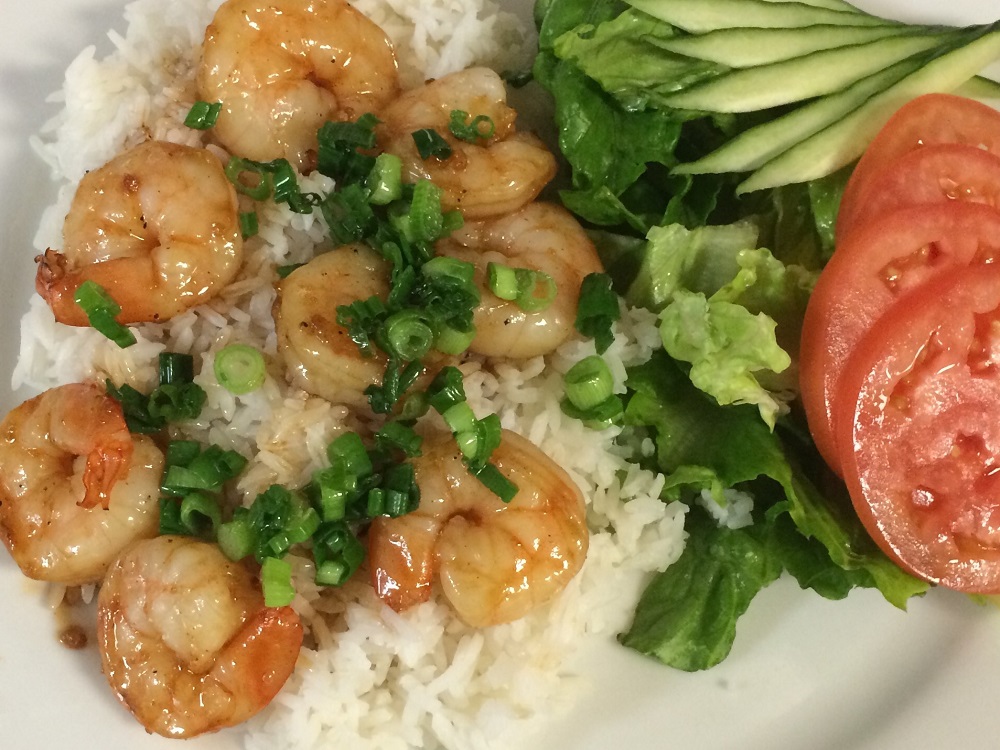 Order Grilled Shrimp Rice Plate on White Rice food online from Hao Wah - S Dale Mabry Hwy store, Tampa on bringmethat.com