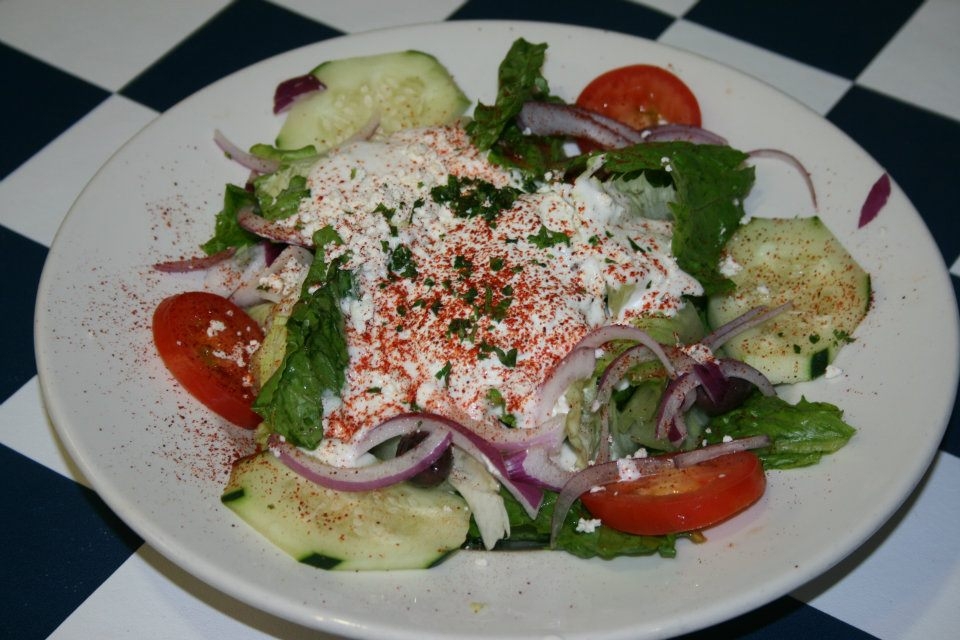 Order Make Own Greek Feta Salad food online from Tinos Greek Cafe store, Austin on bringmethat.com