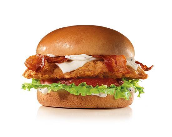 Order Bacon Swiss Crispy Chicken Sandwich food online from Carl's Jr. store, Tulsa on bringmethat.com