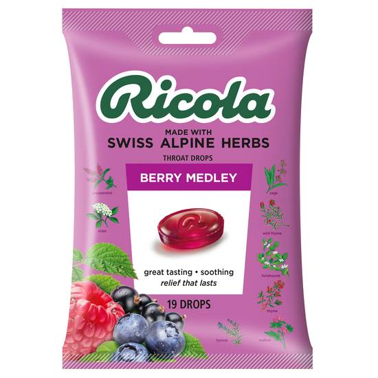 Order Ricola Throat Lozenges Berry Medley (19 ct) food online from Rite Aid store, Cortland on bringmethat.com