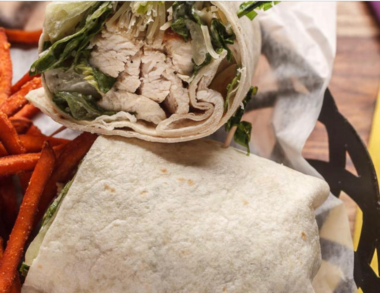 Order Grilled Chicken Caesar Wrap food online from Big Mike's Sports Bar & Grill store, Denham Springs on bringmethat.com