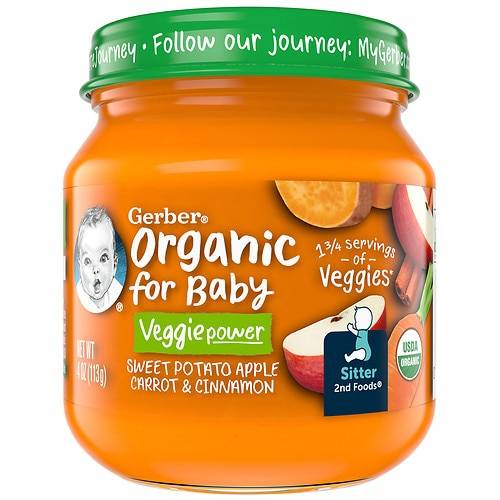 Order Gerber 2nd Foods Organic Baby Food Sweet Potato Apple Carrot & Cinnamon - 4.0 oz food online from Walgreens store, FAIRBANKS on bringmethat.com