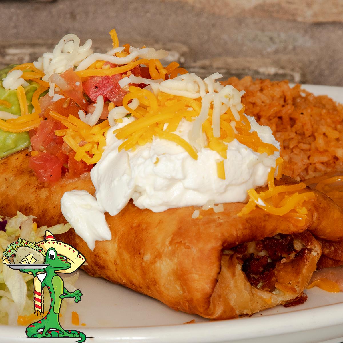 Order Meat Chimichanga food online from Gecko Grill store, Gilbert on bringmethat.com
