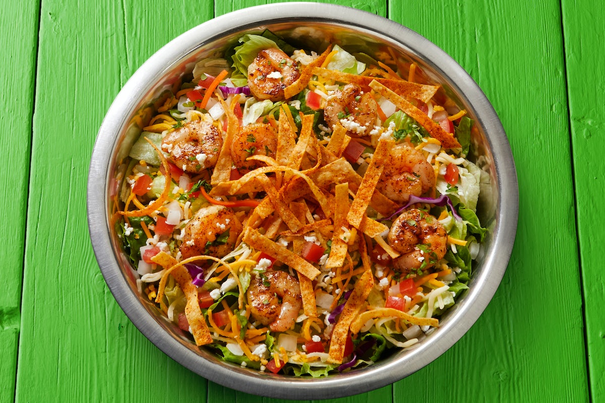 Order Grilled Shrimp Salad  food online from Fuzzy Taco Shop store, Rogers on bringmethat.com
