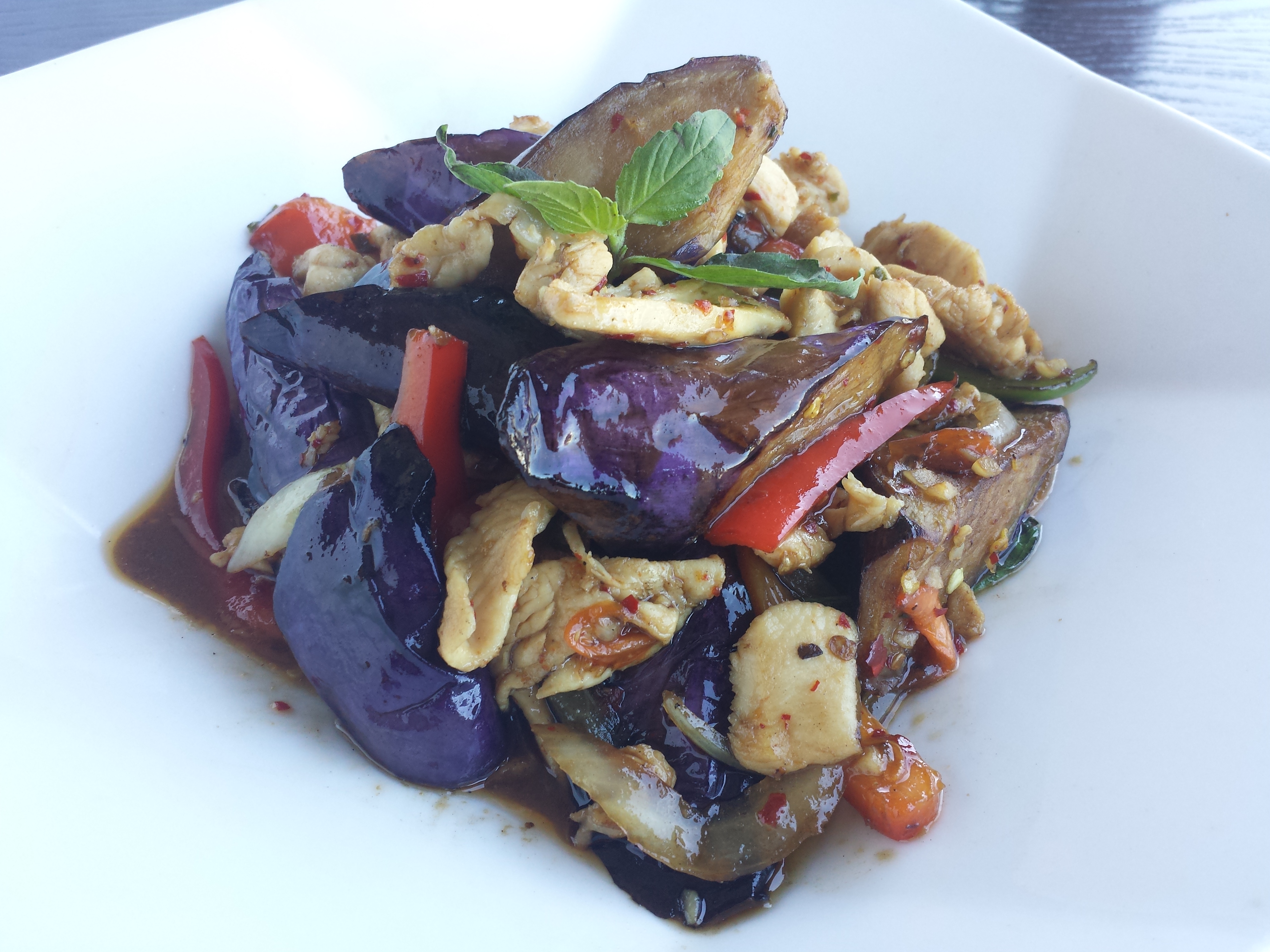 Order Spicy Eggplant food online from A La Carte Thai Bistro store, Culver City on bringmethat.com