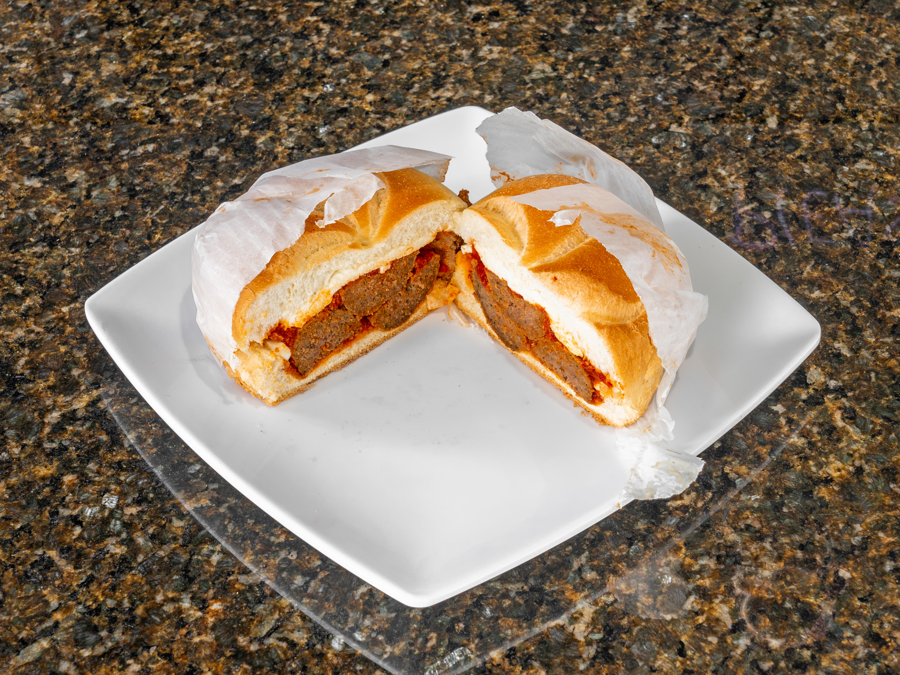 Order 29. Meatball Parmigiana Sandwich  food online from Vic Deli store, Mohegan Lake on bringmethat.com