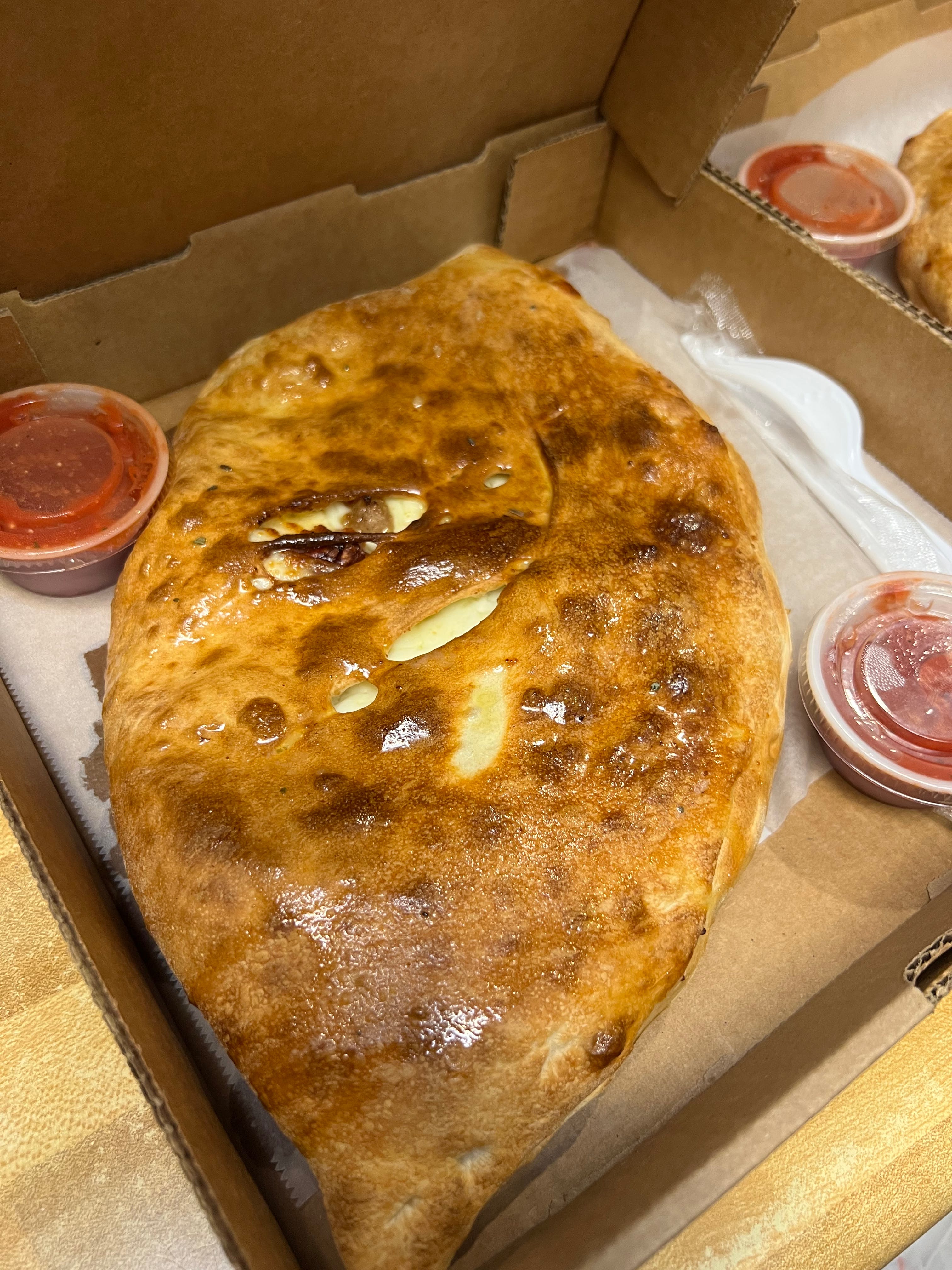 Order Meat Calzone - Small 10" food online from Italiano Of Kingsport store, Kingsport on bringmethat.com