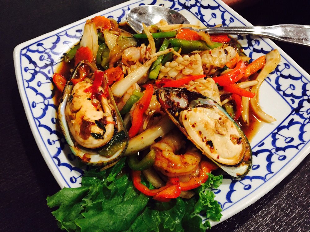 Order Spicy Basil Seafood food online from Thai Fiesta Cafe store, Paramount on bringmethat.com
