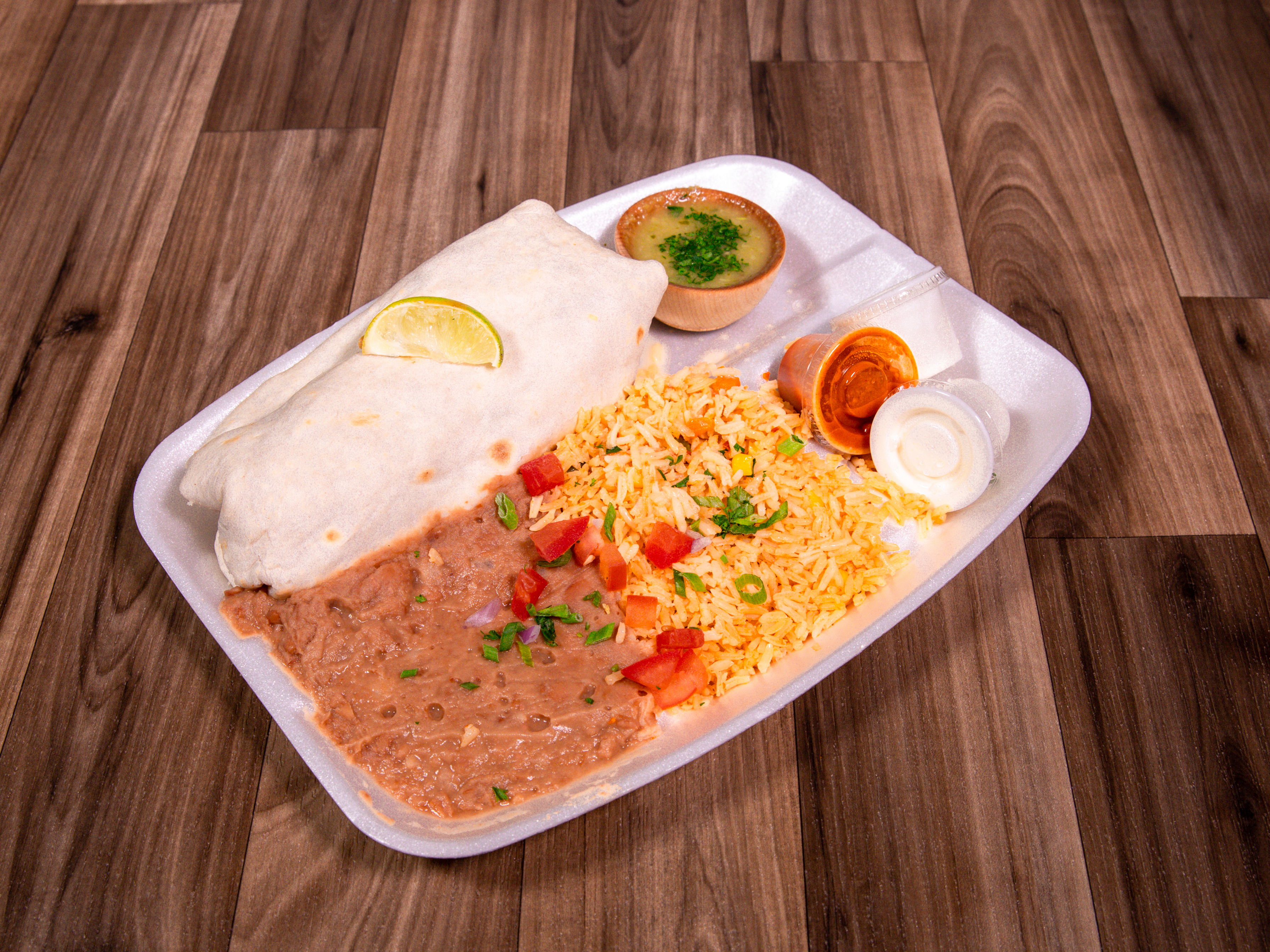 Order Burrito Plate food online from Cesar's Tacos store, Dallas on bringmethat.com