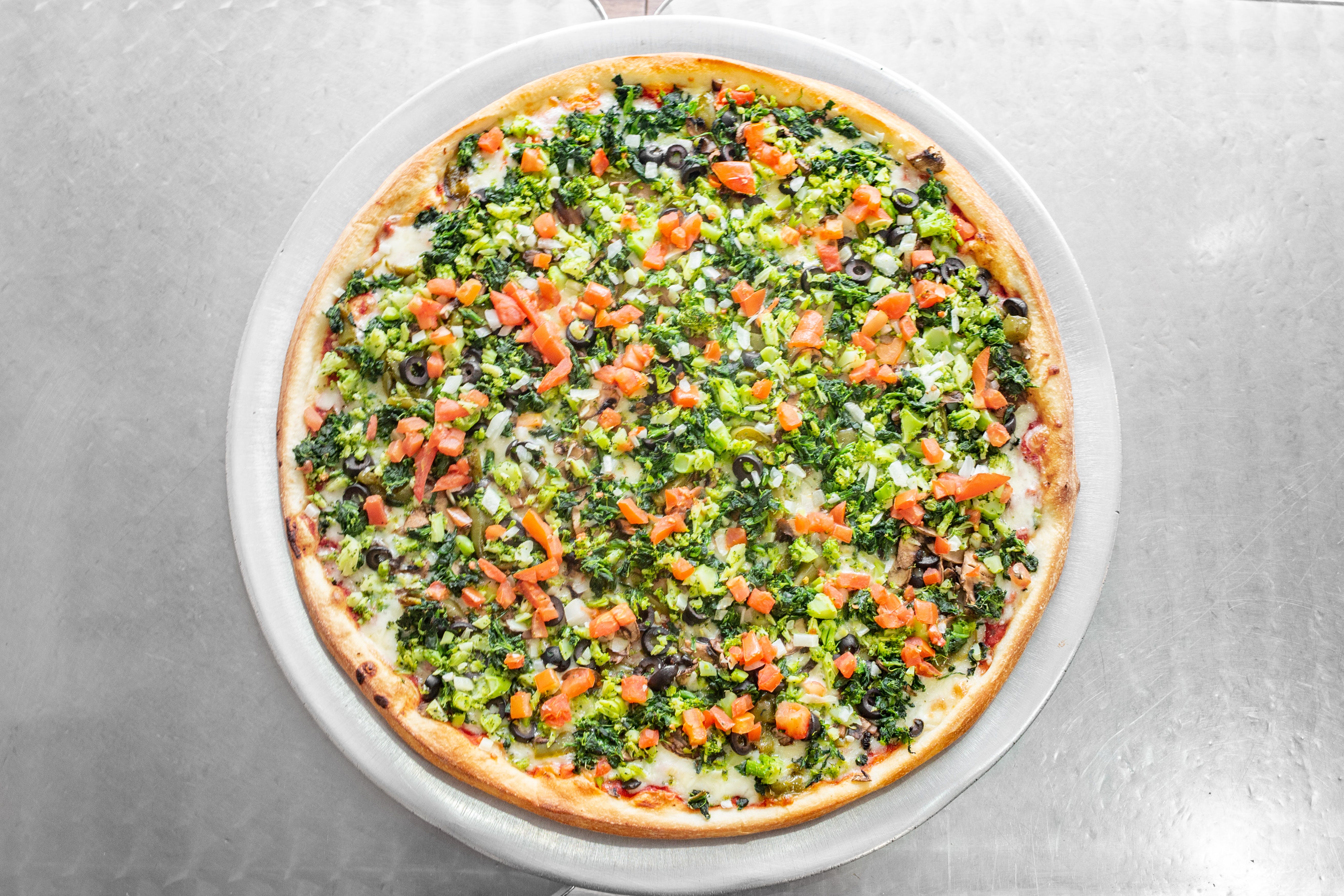 Order Vegetable Pizza - Small food online from Not Ray Pizza store, Brooklyn on bringmethat.com
