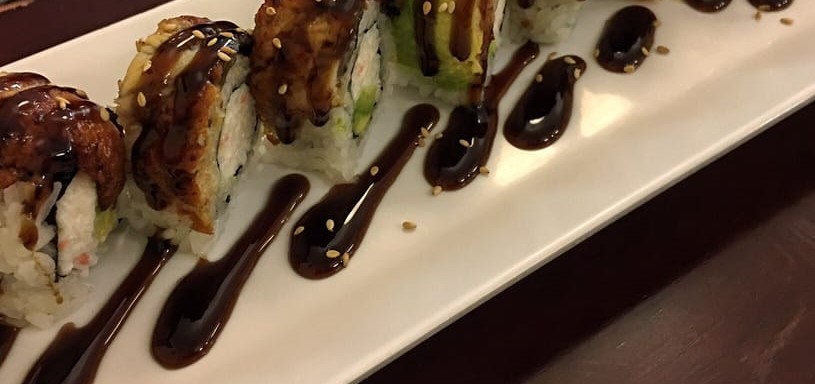 Order Dragon Roll food online from Mika Sushi store, Orange on bringmethat.com