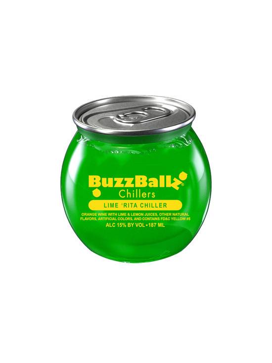 Order BuzzBallz Lime Rita Chiller 187ML (15% ABV) food online from Chevron Extramile store, Gilroy on bringmethat.com