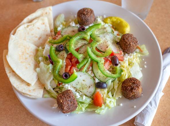 Order Falafel Grecian Salad food online from Papa Gyros store, Uniontown on bringmethat.com