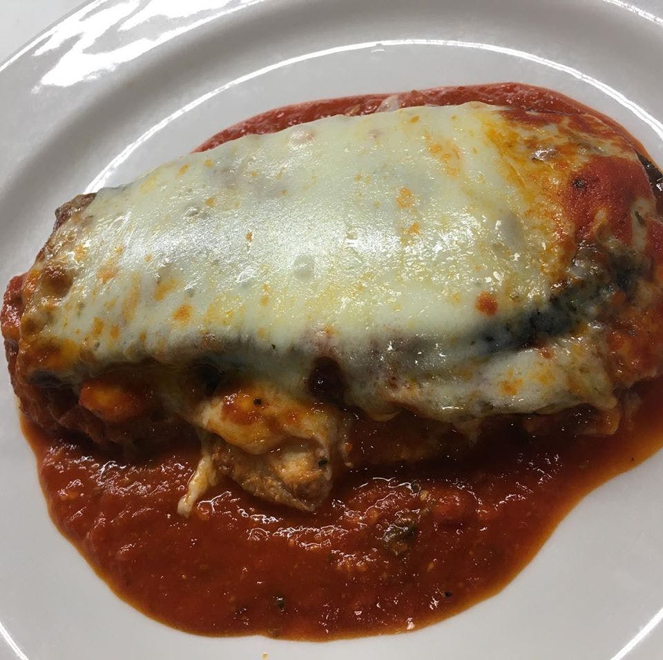 Order Eggplant Parmigiana - Entree food online from Graziella Pizza store, Flushing on bringmethat.com