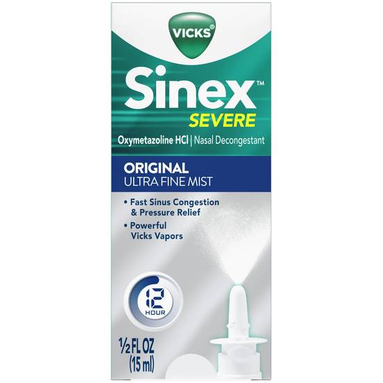 Order Vicks Sinex Severe Nasal Decongestant Ultra Fine Mist Original (0.5 oz) food online from Rite Aid store, EAST AURORA on bringmethat.com
