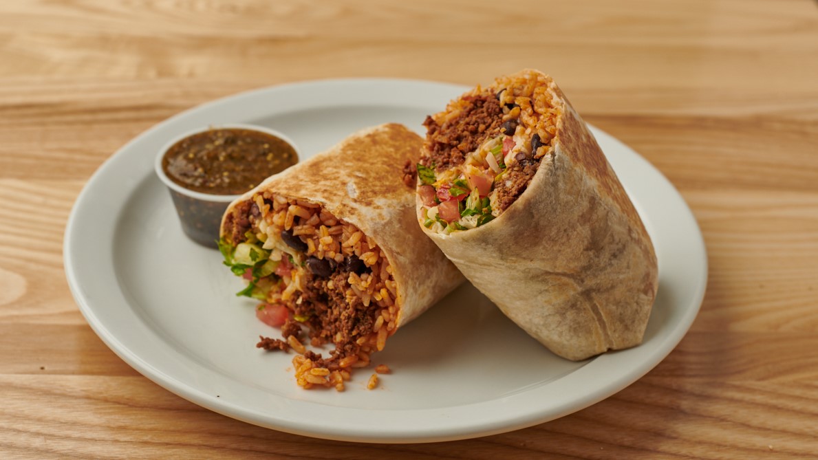 Order GRASS FED GROUND BEEF BURRITO food online from Burrito Beach store, Chicago on bringmethat.com