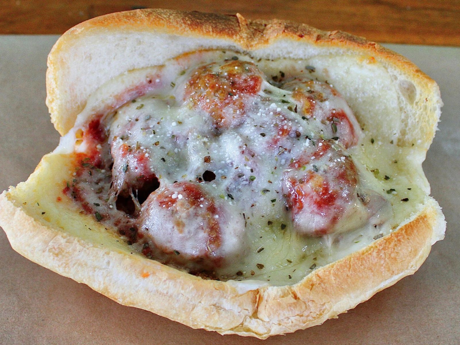 Order #16. Italian Meatball & Tomato Sauce food online from The Great Outdoors Sub Shop store, Fort Worth on bringmethat.com