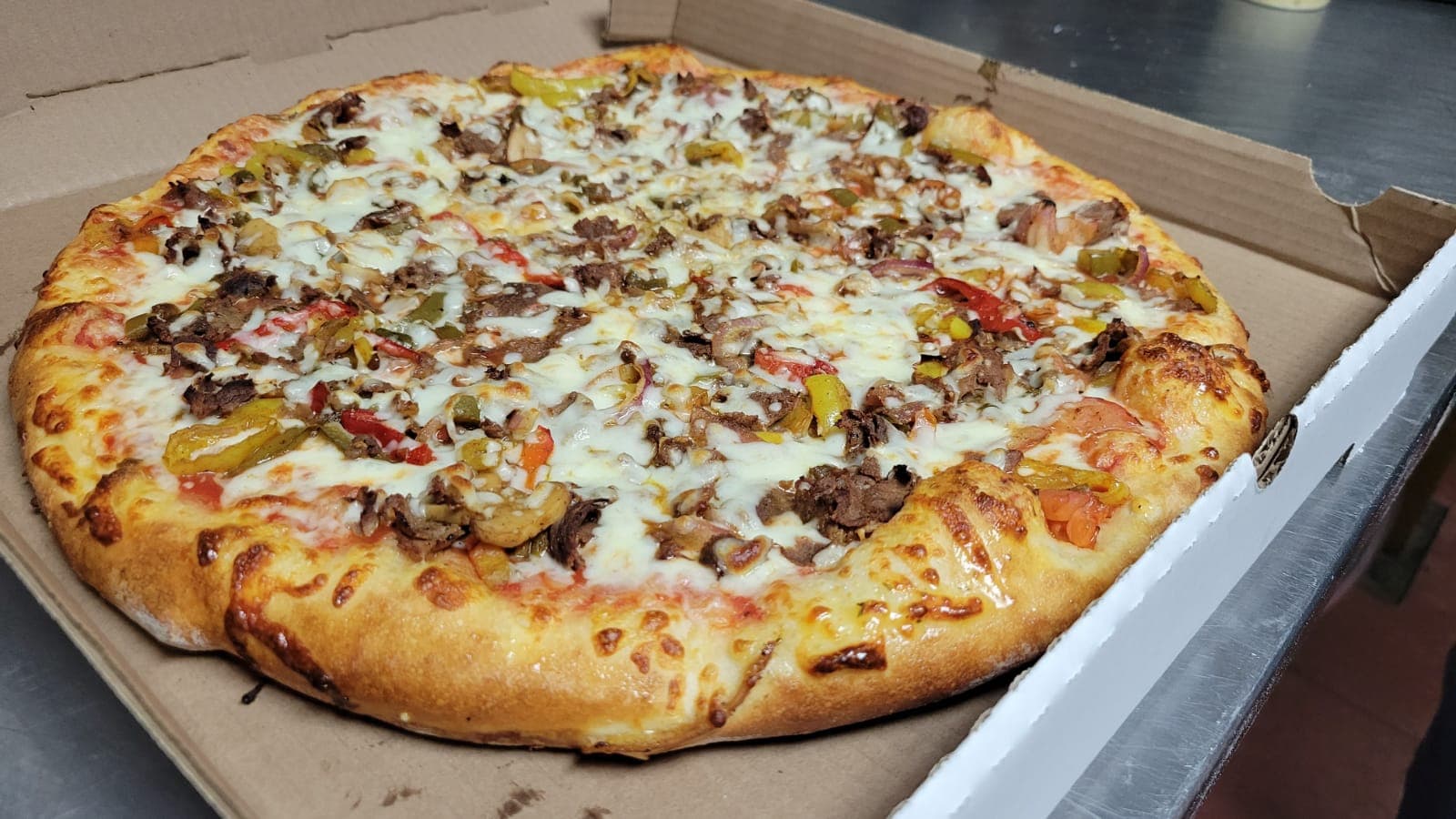 Order Philly Steak Pizza food online from Castello Pizza store, Columbus on bringmethat.com