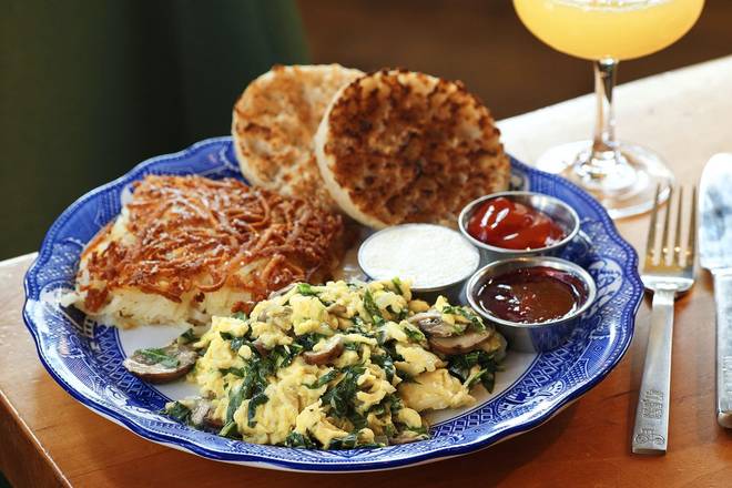 Order Spinach, Mushroom & Onion Pan Scramble food online from Founding Farmers store, Providence on bringmethat.com