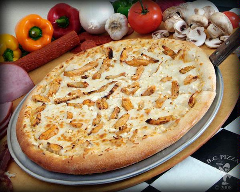 Order White Pizza with Chicken 10 Inch food online from Ocean Pizza store, San Diego on bringmethat.com