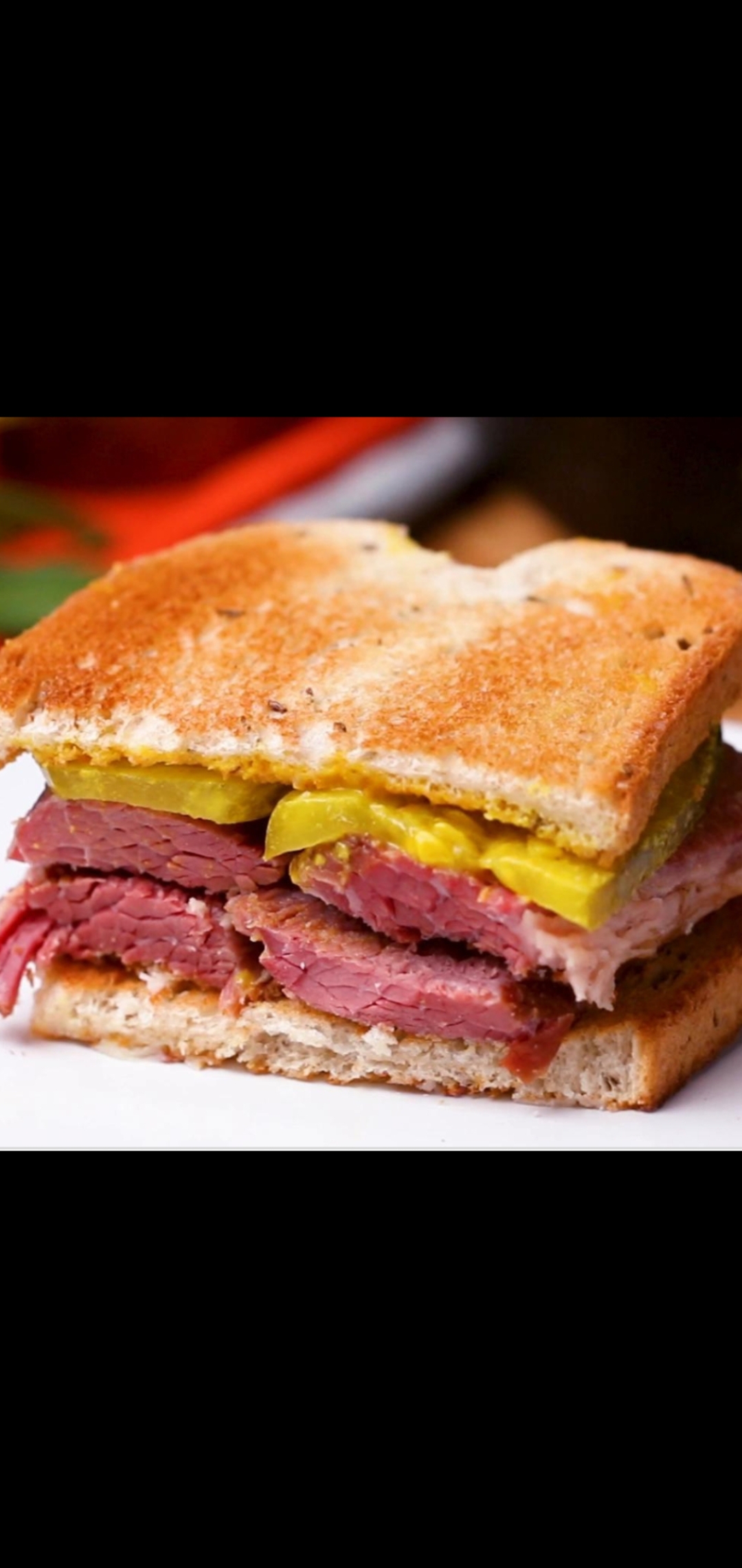 Order  Corned Beef With Pickles & Brown Mustard Signature Sandwich  food online from American Gourmet Foods Deli store, New York on bringmethat.com