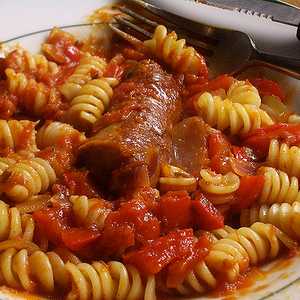 Order Pasta with Sausage, Peppers, Onions  food online from That Little Italian Kitchen store, Canton on bringmethat.com