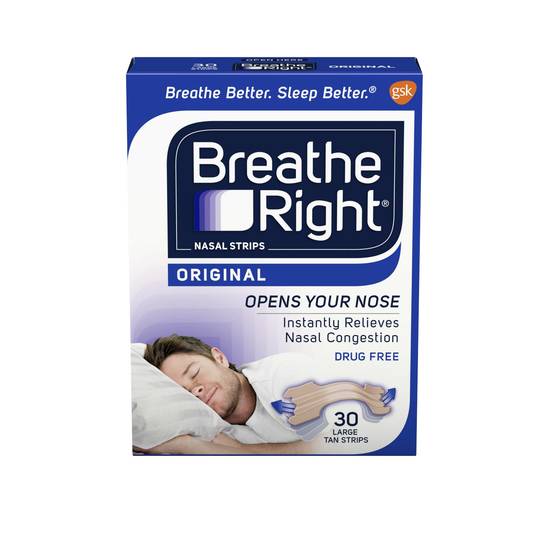 Order Breathe Right Nasal Strips Drug-Free Original Tan Large (30 ct) food online from Rite Aid store, Yucca Valley on bringmethat.com