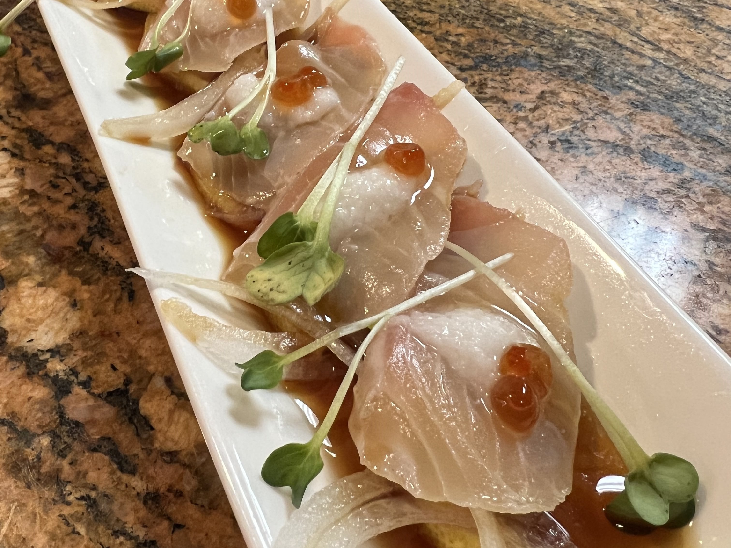 Order Red Snapper Carpaccio food online from Ichiza Sake House store, Las Vegas on bringmethat.com