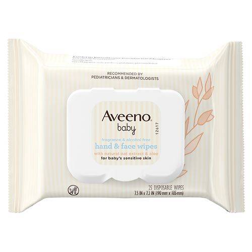 Order Aveeno Baby Hand & Face Cleansing Wipes with Oat Extract Fragrance-Free - 25.0 ea food online from Walgreens store, Rapid City on bringmethat.com