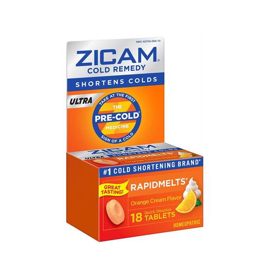 Order Zicam Adult Homeopathic Ultra Cold Remedy Orange Cream RapidMelts (18 ct) food online from Rite Aid store, Oxford on bringmethat.com