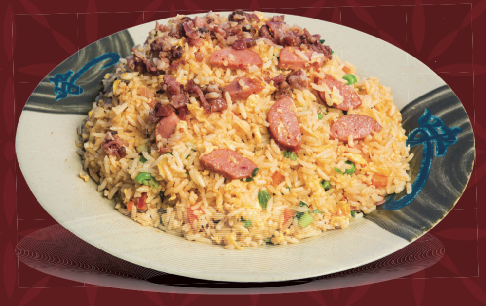 Order 70. Morning Bacon Spicy Sausage & Egg Fried Rice food online from Kim Chuy Restaurant store, Los Angeles on bringmethat.com