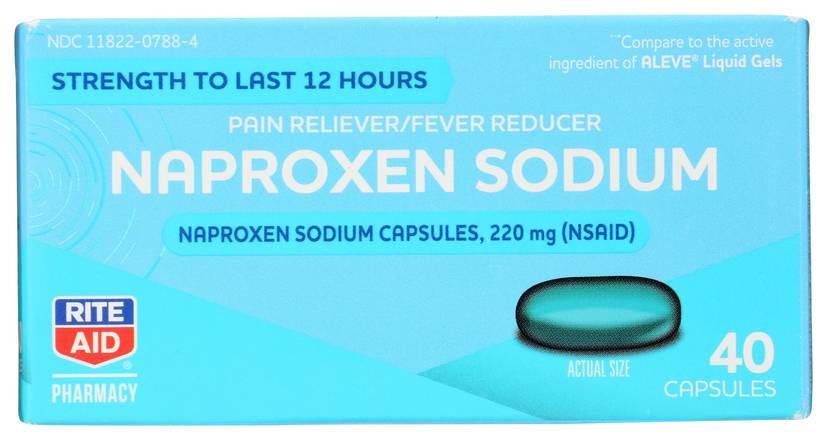 Order Rite Aid Naproxen Sodium Liquid Gels (40 ct) food online from Rite Aid store, PITTSBURGH on bringmethat.com