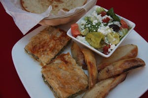 Order   Spanakopita Dinner food online from Zorbas Fine Greek Cuisine store, Albuquerque on bringmethat.com