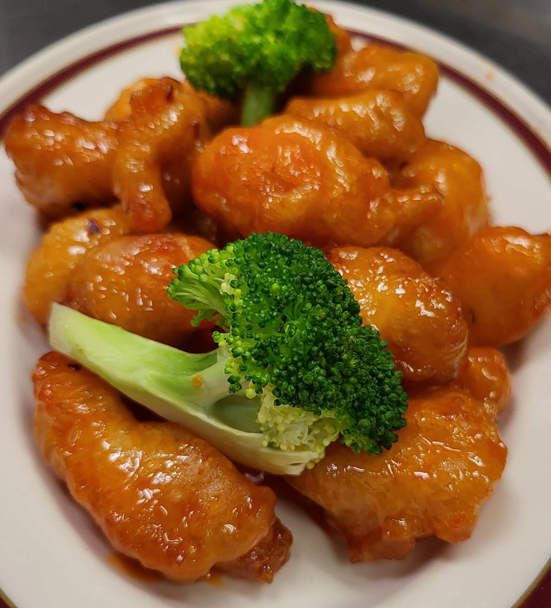 Order P17. Orange Chicken food online from Dragon Palace Chinese Restaurant store, Davenport on bringmethat.com