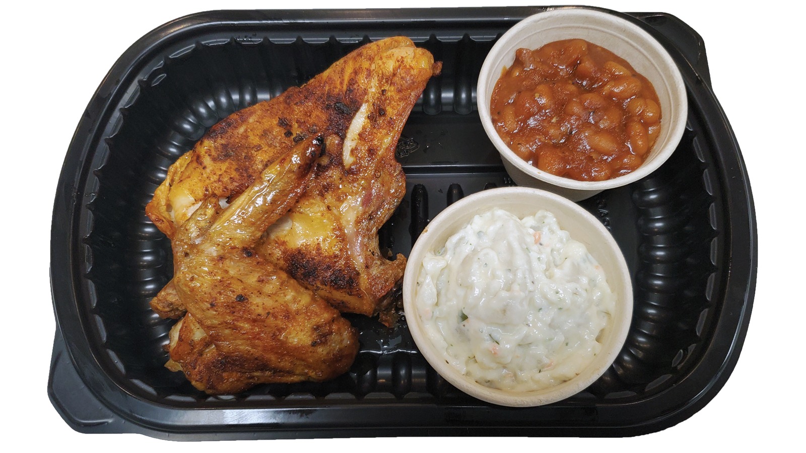 Order 2 piece Baked Chicken Breast & Wing Meal food online from Lucky California store, San Jose on bringmethat.com