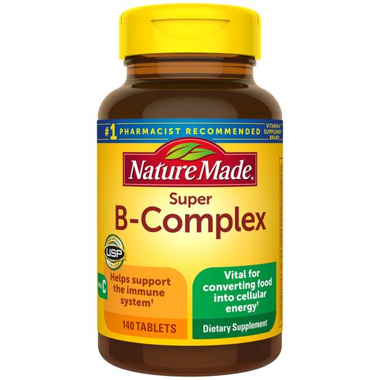 Order Nature Made Super B Complex Tablets with Vitamin C and Folic Acid (140 ct) food online from Rite Aid store, Palm Desert on bringmethat.com