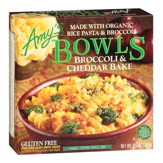 Order Amy's Frozen Bowls Broccoli and Cheddar Bake 9.5oz food online from Everyday Needs by Gopuff store, San Luis Obispo on bringmethat.com