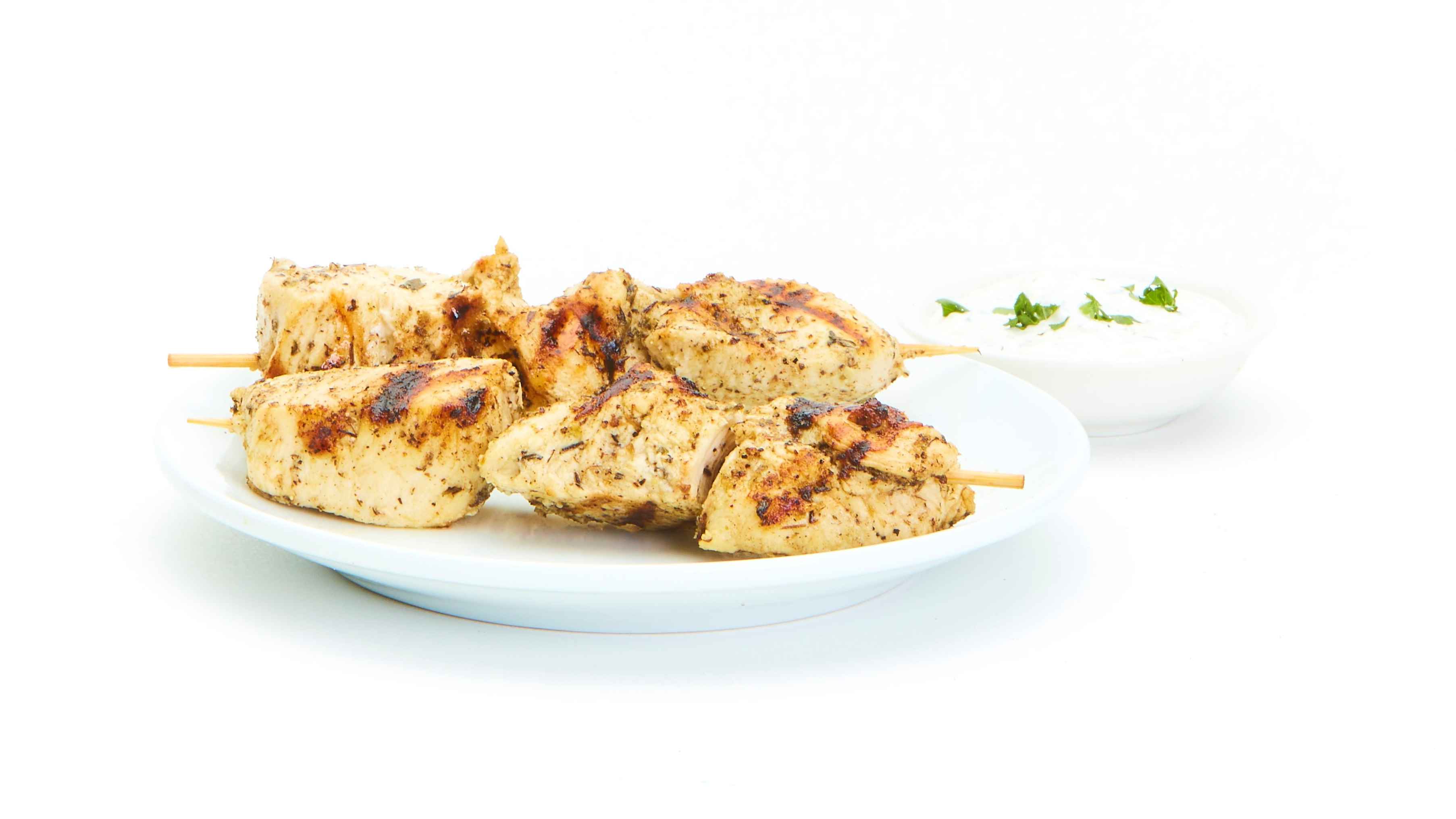 Order Side of Grilled Chicken Kebobs food online from Taziki's Mediterranean Cafe store, Raleigh on bringmethat.com