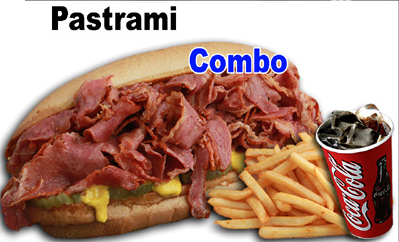 Order Pastrami Sandwich Combo  food online from Yellow Basket store, Victorville on bringmethat.com