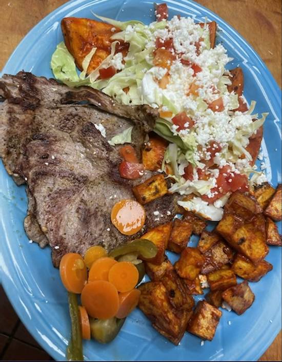 Order Carne Asada Plate food online from Cancun Mexican Restaurant store, Santa Rosa on bringmethat.com
