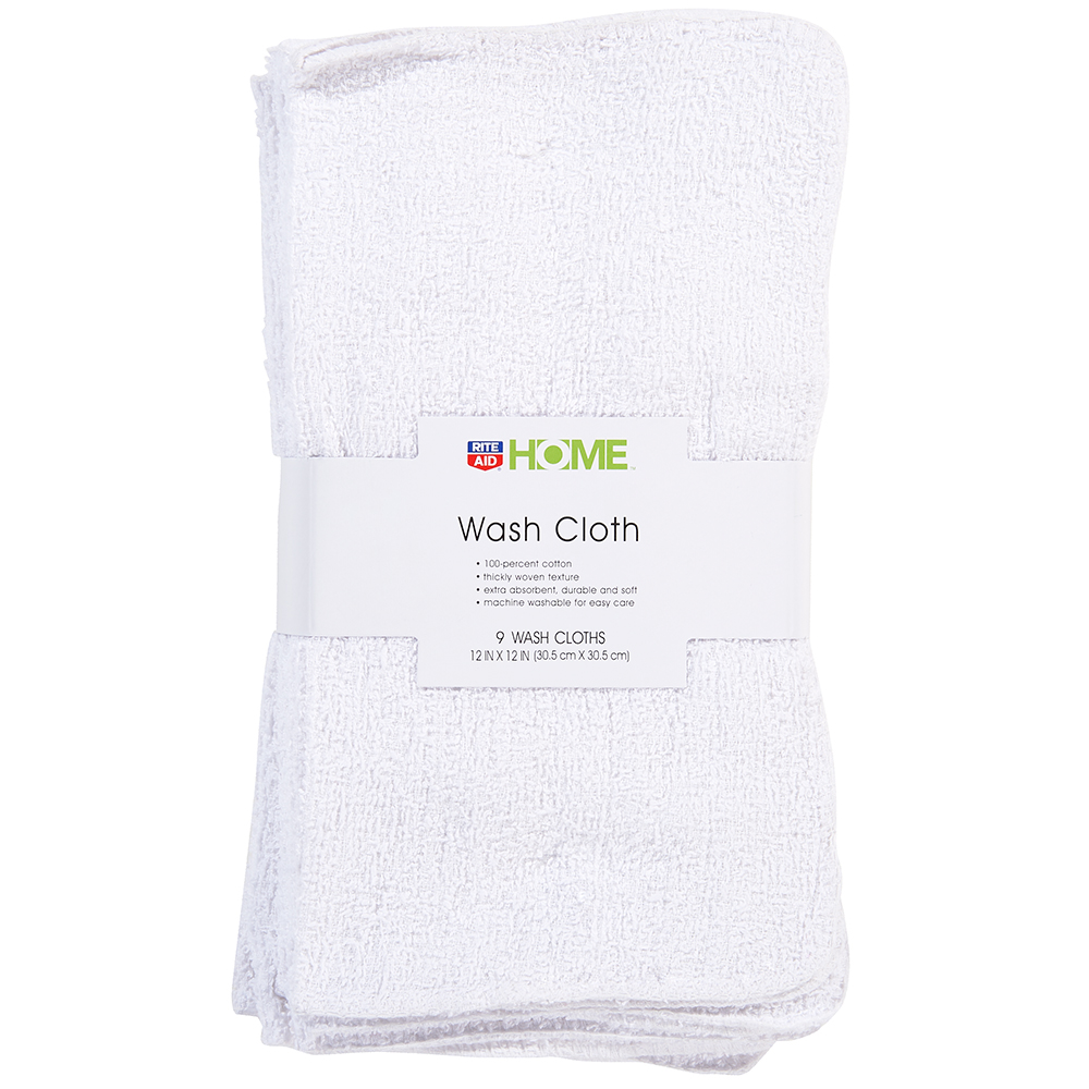 Order Rite Aid Home Wash Cloth, White - 9 ct food online from Rite Aid store, Chino Hills on bringmethat.com