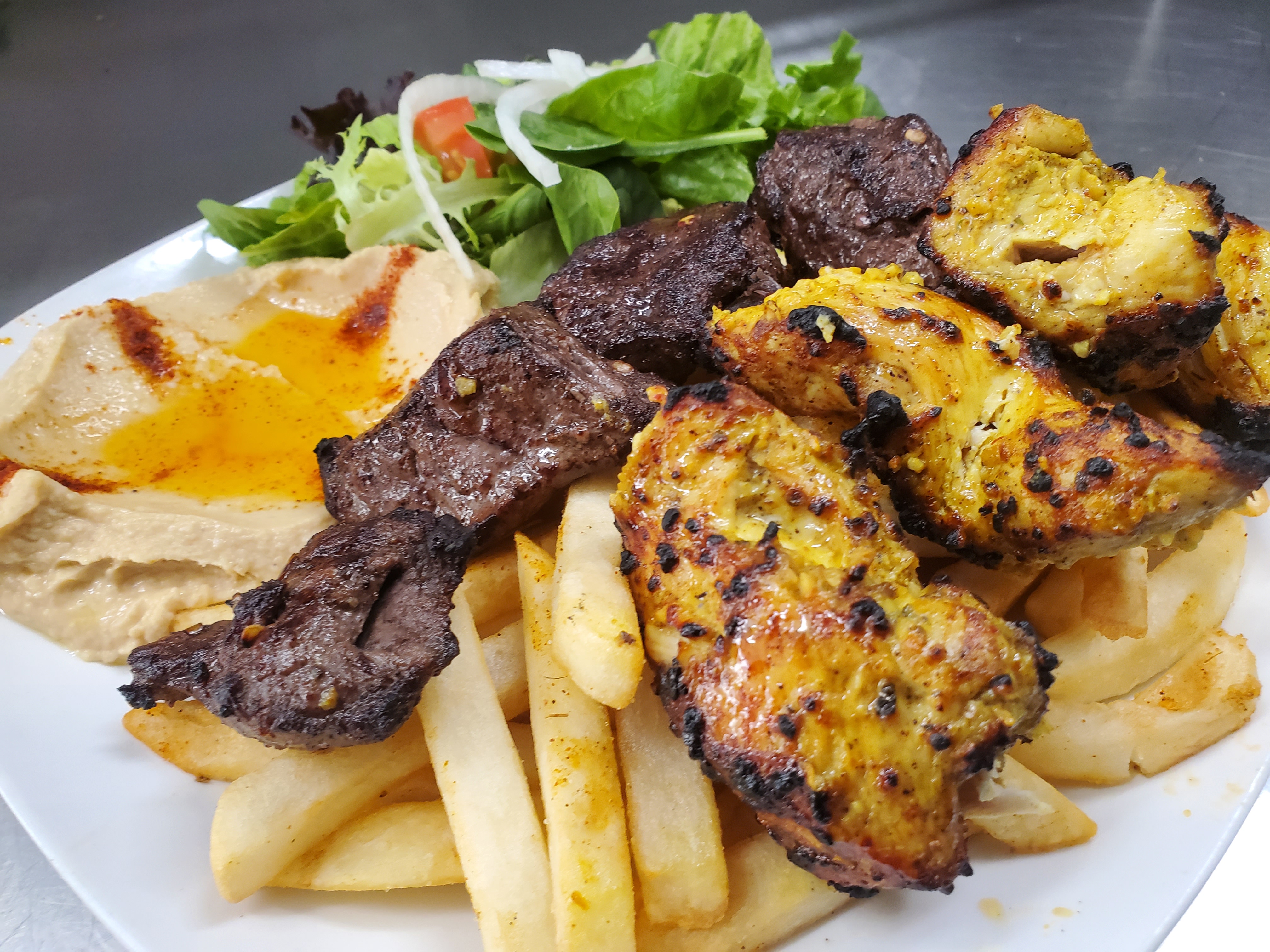 Order Chicken and Steak Kabob and Fries food online from Kooby store, La Crescenta on bringmethat.com
