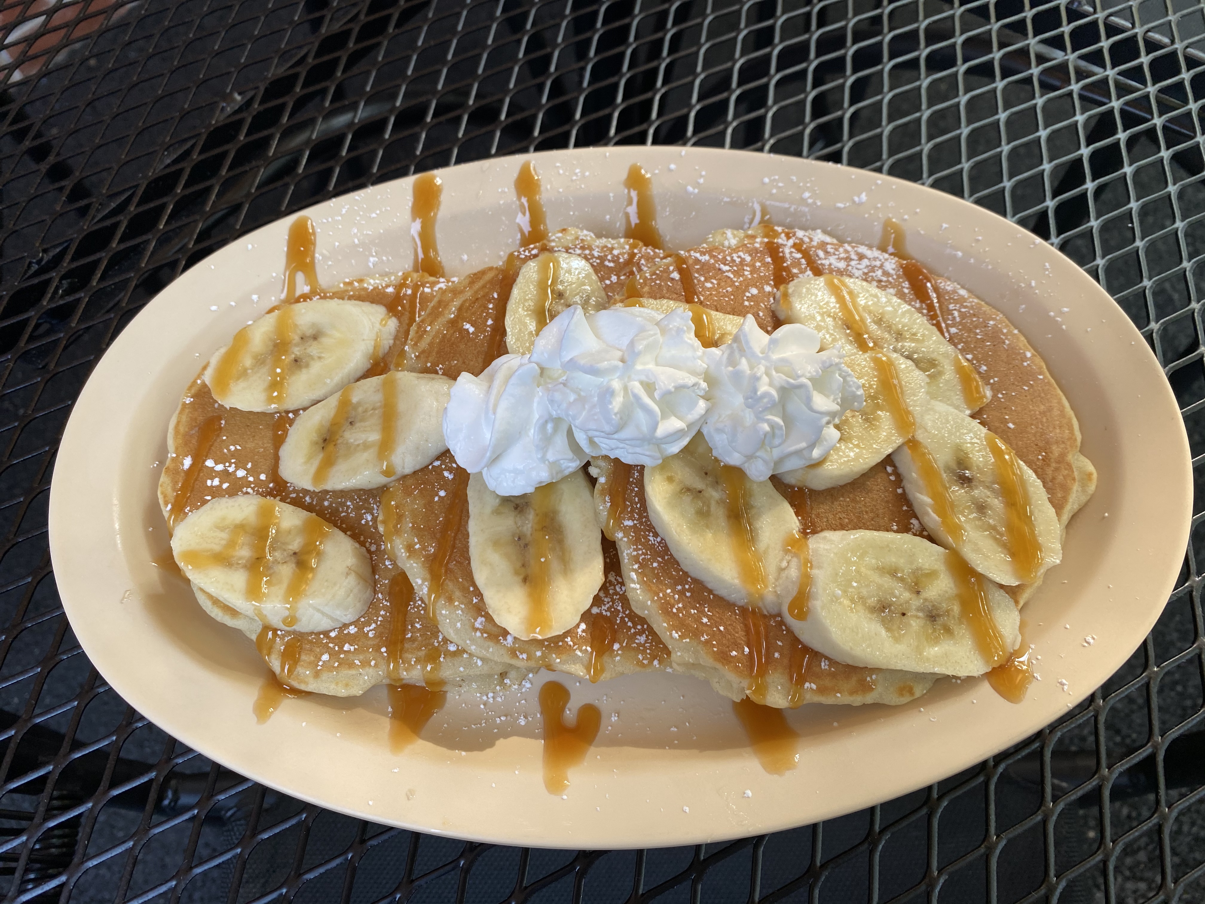 Order Banana caramel pancakes  food online from Diner Grill store, Chicago on bringmethat.com