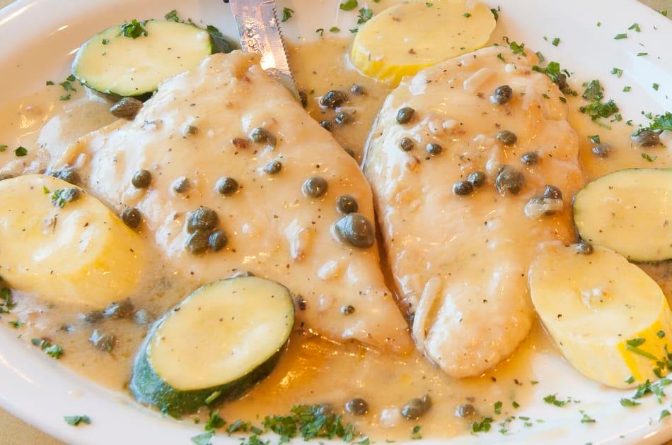 Order Chicken Piccata Dinner food online from Carusos Italian Kitchen store, Los Angeles on bringmethat.com