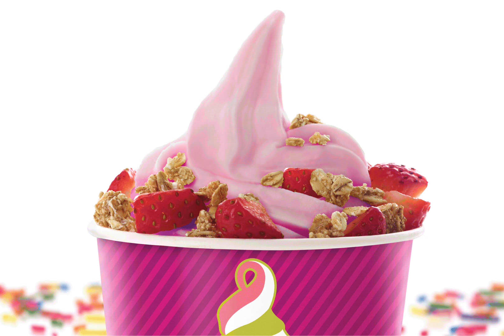 Order Strawberry Froyo - NO SUGAR ADDED food online from Menchie's Frozen Yogurt store, Colleyville on bringmethat.com