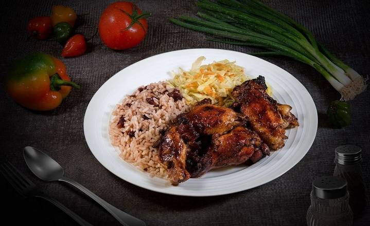 Order Jerk Chicken Dinner food online from Negril Jamaican Eatery store, Silver Spring on bringmethat.com