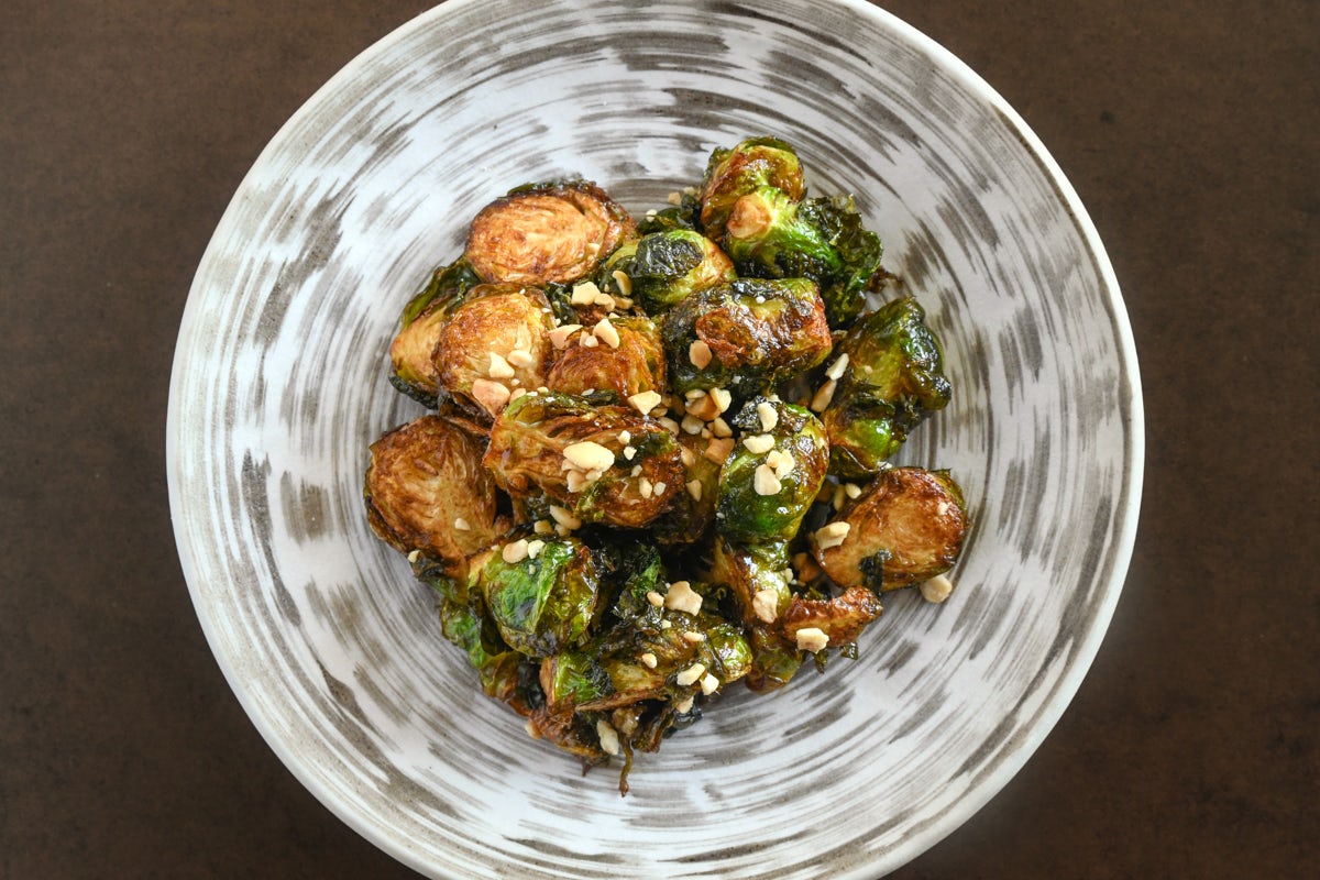 Order CRISPY BRUSSELS SPROUTS (VG) food online from Blue Sushi Sake Grill store, Fort Worth on bringmethat.com